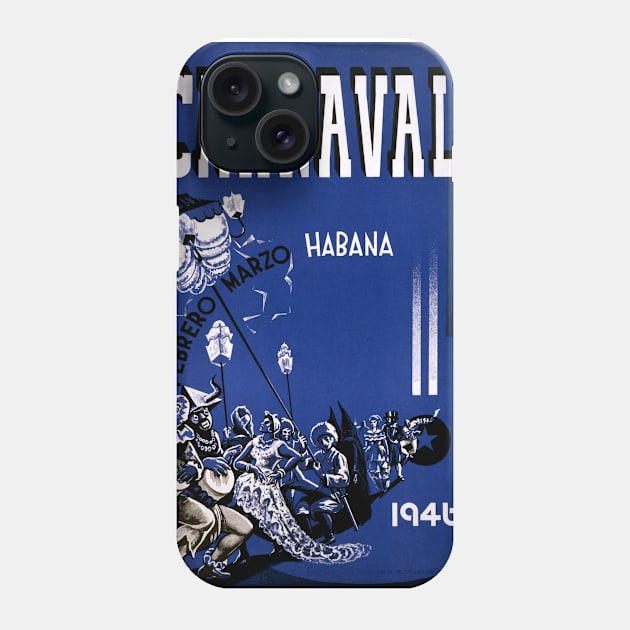 Vintage Travel Poster Cuba Habana Carnaval Phone Case by vintagetreasure