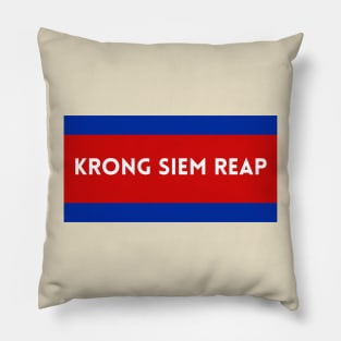 Krong Siem Reap City in Cambodian Flag Colors Pillow