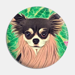 Tropical Cute Long Haired Chihuahua Dog Puppy Pin