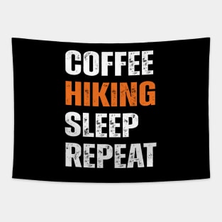 Coffee Hiking Sleep Repeat Outdoor Adventure Tapestry