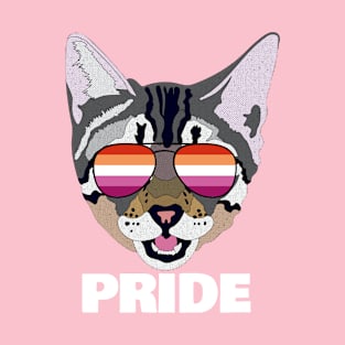 PRIDE - Cute Cat Sunglasses Lesbian Pride Flag T-Shirt