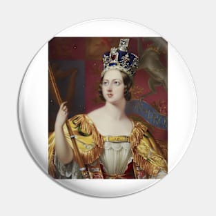 Portrait of Queen Victoria in her coronation robes - Henry Pierce Bone Pin