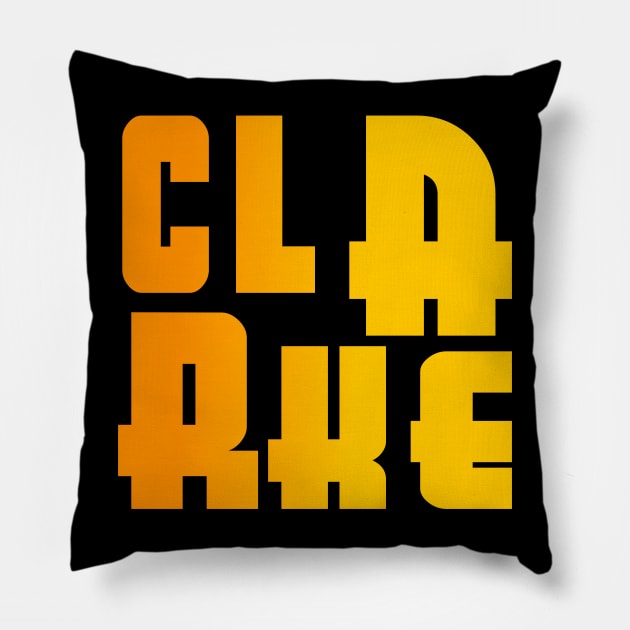 Clarke, name, typography Pillow by Furashop