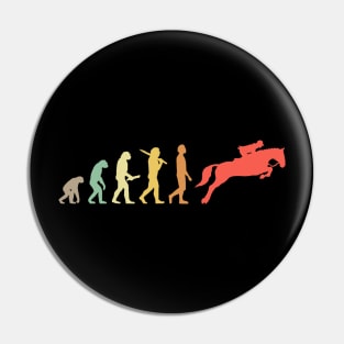 Retro Horse Riding Evolution Gift For Riders Pin