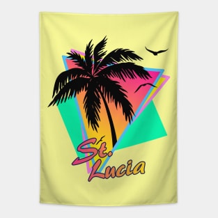 St. Lucia Cool 80s Sunset Tapestry