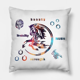 Horses Rainbow Native American Indian The Best Gift For Grandpa and Grand ma Pillow
