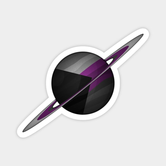 Planet and Rings in Demisexual Pride Flag Colors Magnet by LiveLoudGraphics