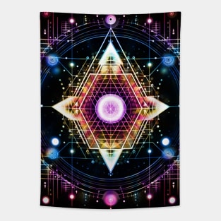 Sacred Geometry Colorful Meditation Tapestry