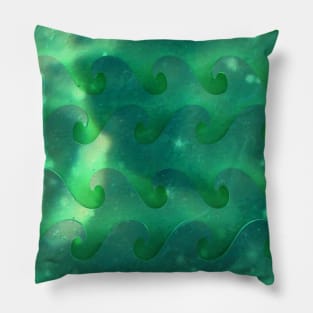 Aquatic Wave Motif Pillow