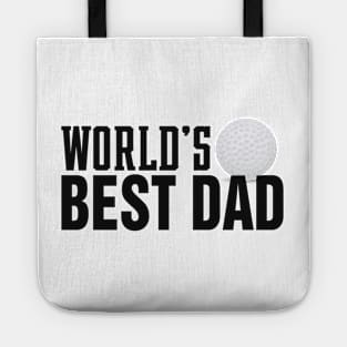 Simple World's Best Dad Typography with Golf Ball Tote