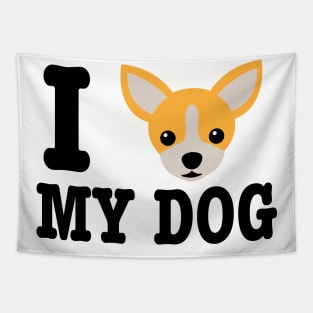 I Love My Dog - Dog Lover Dogs Tapestry