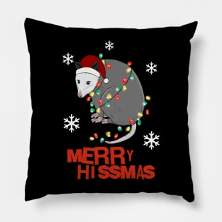 Funny Christmas Possum Merry Hissmas Pillow