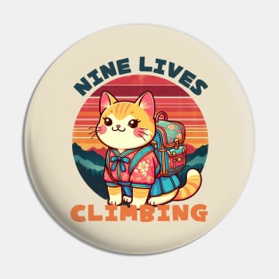 Hiking neko Pin