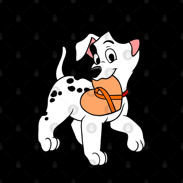 Dalmatian with orange Awareness ribbon by CaitlynConnor