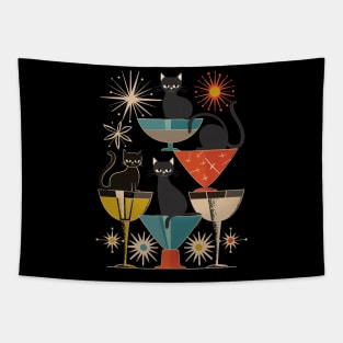 Mid-Century Modern CAT Vases Tapestry