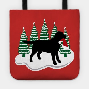 Black Labrador Snow and Christmas Tote