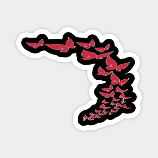 red butterfly pattern Magnet