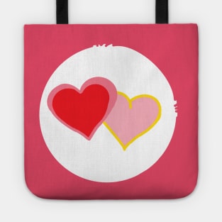 Love-a-lot symbol : two hearts Tote