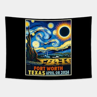 Fort Worth Texas Total Solar Eclipse 2024 Starry Night Tapestry