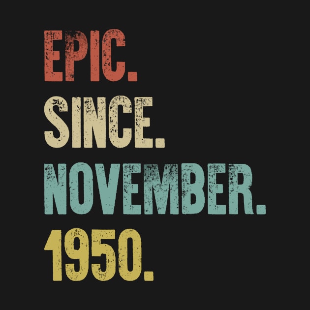 Retro Vintage 70th Birthday Epic Since June 1950 by DutchTees