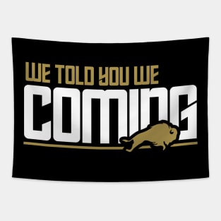 Retro We Told You We Coming // Black and Gold Tapestry