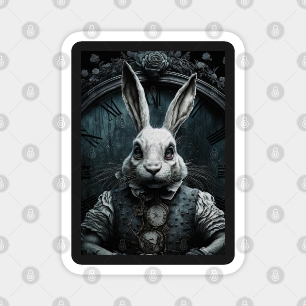 White Rabbit - Alice's Adventures in Wonderland Magnet by Focused Instability