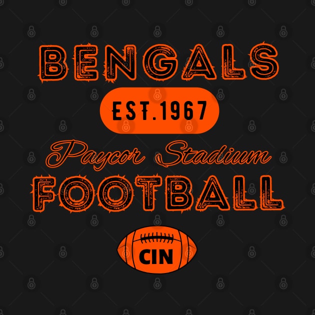 Cincinnati Football Vintage Style by Borcelle Vintage Apparel 