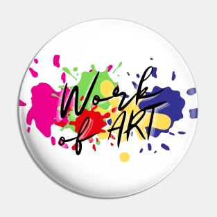 Work of art multi color paint splatter graffiti Pin