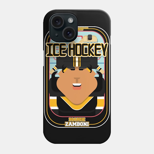 Ice Hockey Black and Yellow - Boardie Zamboni - Indie version Phone Case by Boxedspapercrafts