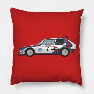 Lancia Delta Rally Martini Racing Illustration Pillow