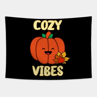 Happy Cozy Pumpkin Vibes for the Comfy Fall Season Tapestry