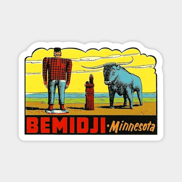 Bemidji Minnesota Vintage Magnet by Hilda74