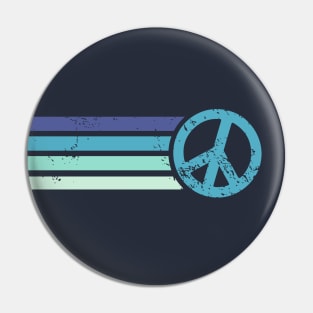 RETRO PEACE STRIPES - Vintage Blue Pin