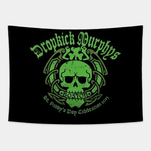 christmas holiday punk band green skull art Tapestry