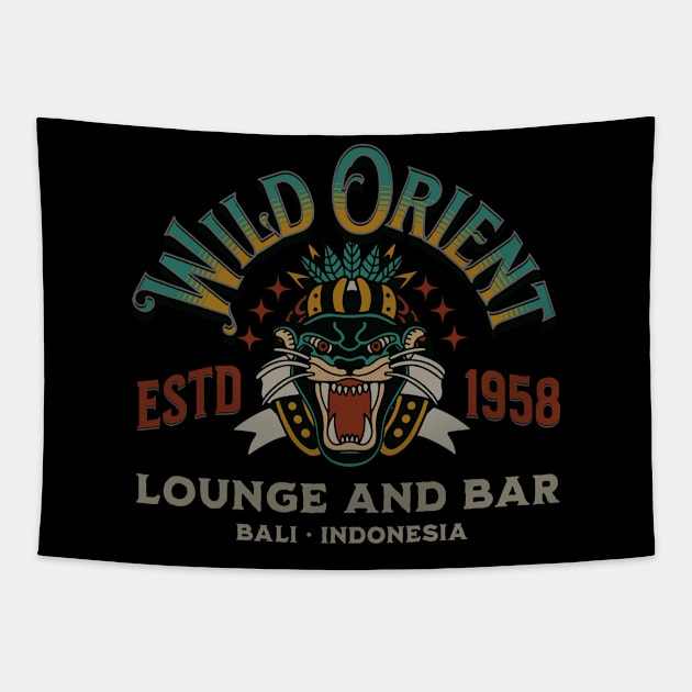 Wild Orient panter tiger vintage retro Tapestry by SpaceWiz95