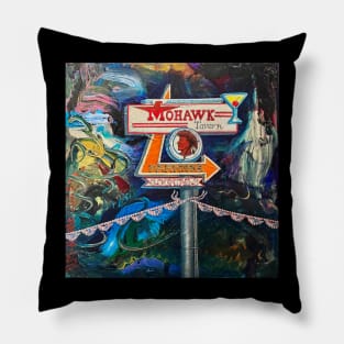 Abstract Neon Landmark Series: Mohawk Tavern Pillow