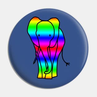 Elephant Rainbow Gradient Graphic Pin