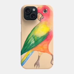 Colorful watercolor yellow parrot Phone Case