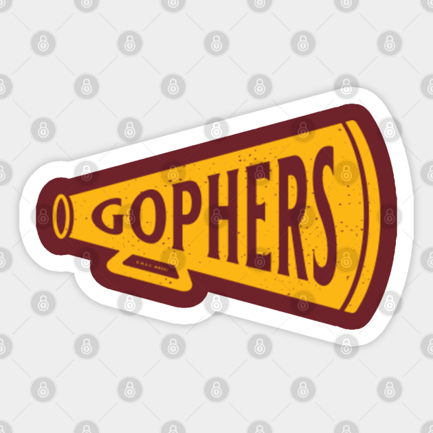 Vintage Megaphone - Minnesota Golden Gophers (Yellow Gophers Wordmark) - Minnesota - Sticker