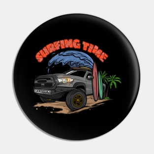 Grey Toyota 4Runner Surfing Time Holiday Pin