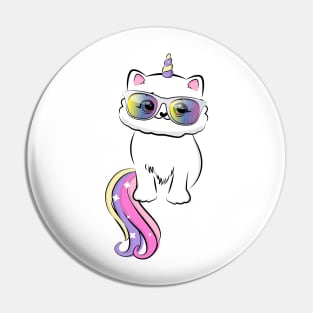 Cute loving Caticorn Summer Sunglass Unicorn girl Pin