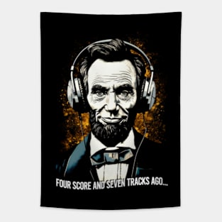 4th of July: Lincoln with Headphones Art Tapestry