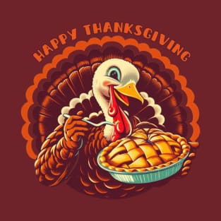 Happy Thanksgiving Turkey retro T-Shirt