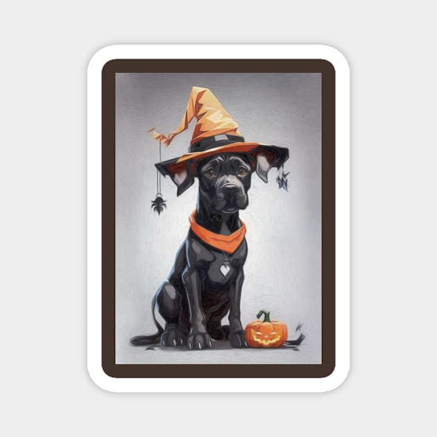 Great Dane Halloween Pup Magnet by NikkiBear67