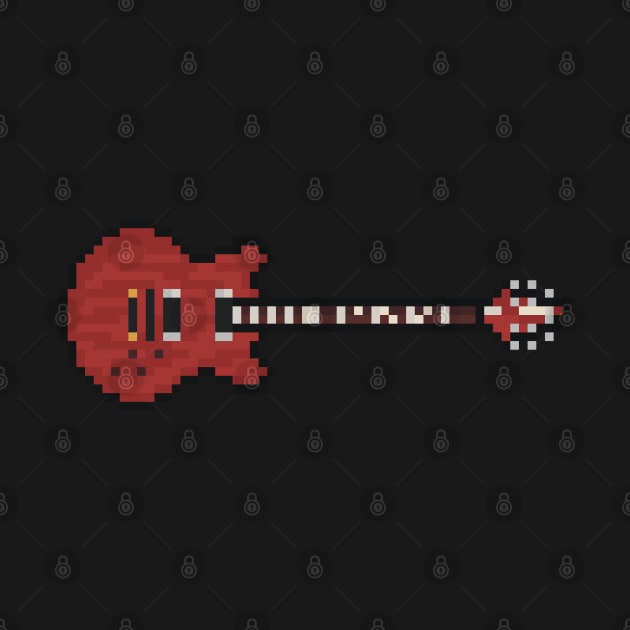 Pixel Red Bent to Fly Guitar by gkillerb