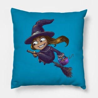 Halloween cute witch trick or treat Pillow