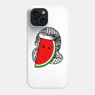 Watermelon Kufiya Free Palestine -  With Eyes -Wrapped - Back Phone Case