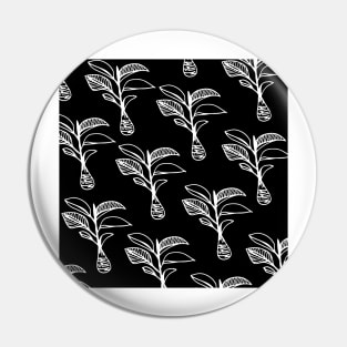 tropical plant hawaii aloha print black and white Pin