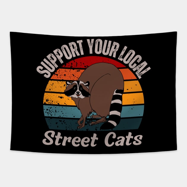 Street cat Support your local street cats Vintage sunset Tapestry by GRADA