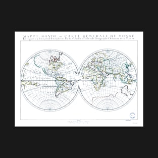 World map wall art 1651 dorm decor mappemonde Art Print T-Shirt